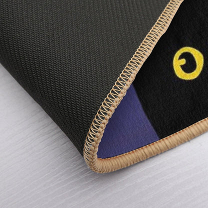 Peeking Cat in Rainbow Circle Bath Mat