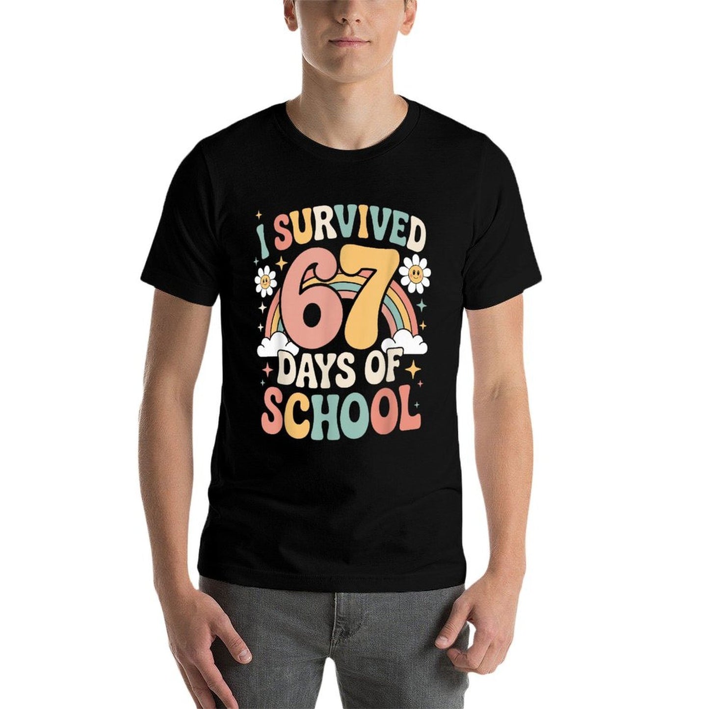 I Survived 67 Days of School - Funny Teachers Students Meme  Stretchy T-Shirt