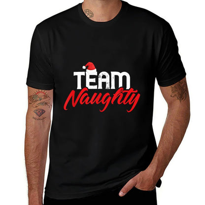 Team Naughty Funny Couple Matching Outfit Team Nice  Soft T-Shirt