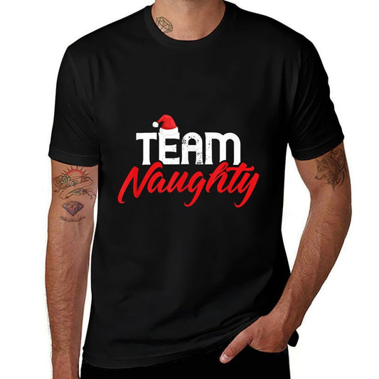 Team Naughty Funny Couple Matching Outfit Team Nice  Soft T-Shirt