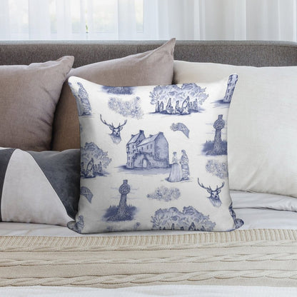 Highlander Toile in Blue Soft Warmth Comfort Throw Pillow
