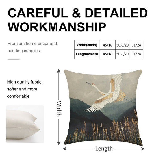 Elegant Flight Linen Throw Pillow Cover