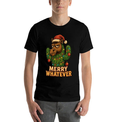Funny Christmas Horse, Merry Whatever Sarcastic Humor Sweatshirt  Slim-fit Cut T-Shirt