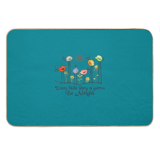 Every Little Thing Is Gonna Be Alright Bird Andunflower Bath Mat