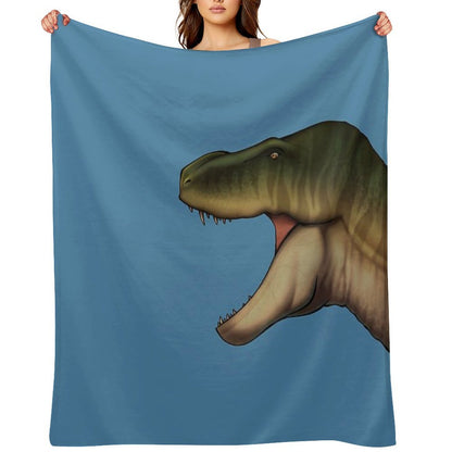 Trex Head, Dinosaur Color Drawing Throw Blanket