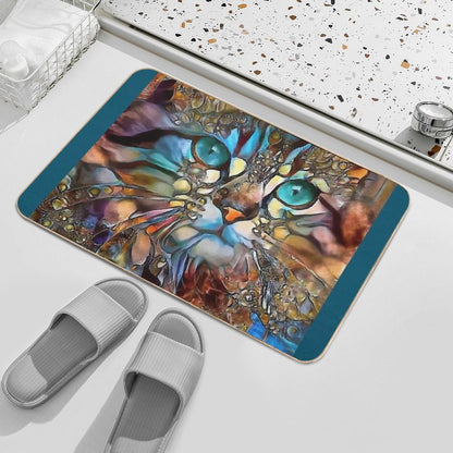Andyna, Cat, Chat, Cat, Lea Roche Paintings Bath Mat
