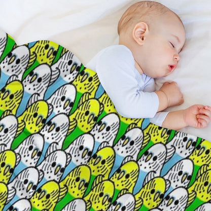 Too Many Birds! - Budgie Squad 1 Throw Blanket