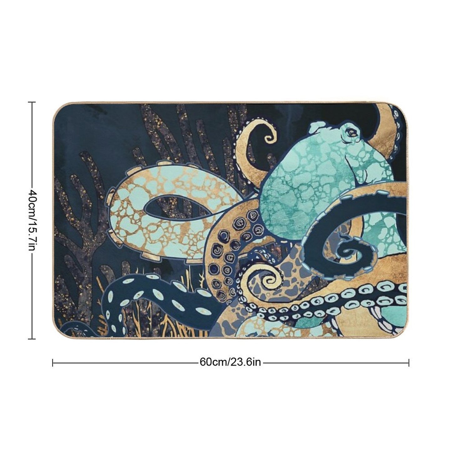 Metallic Octopus II Bath Mat