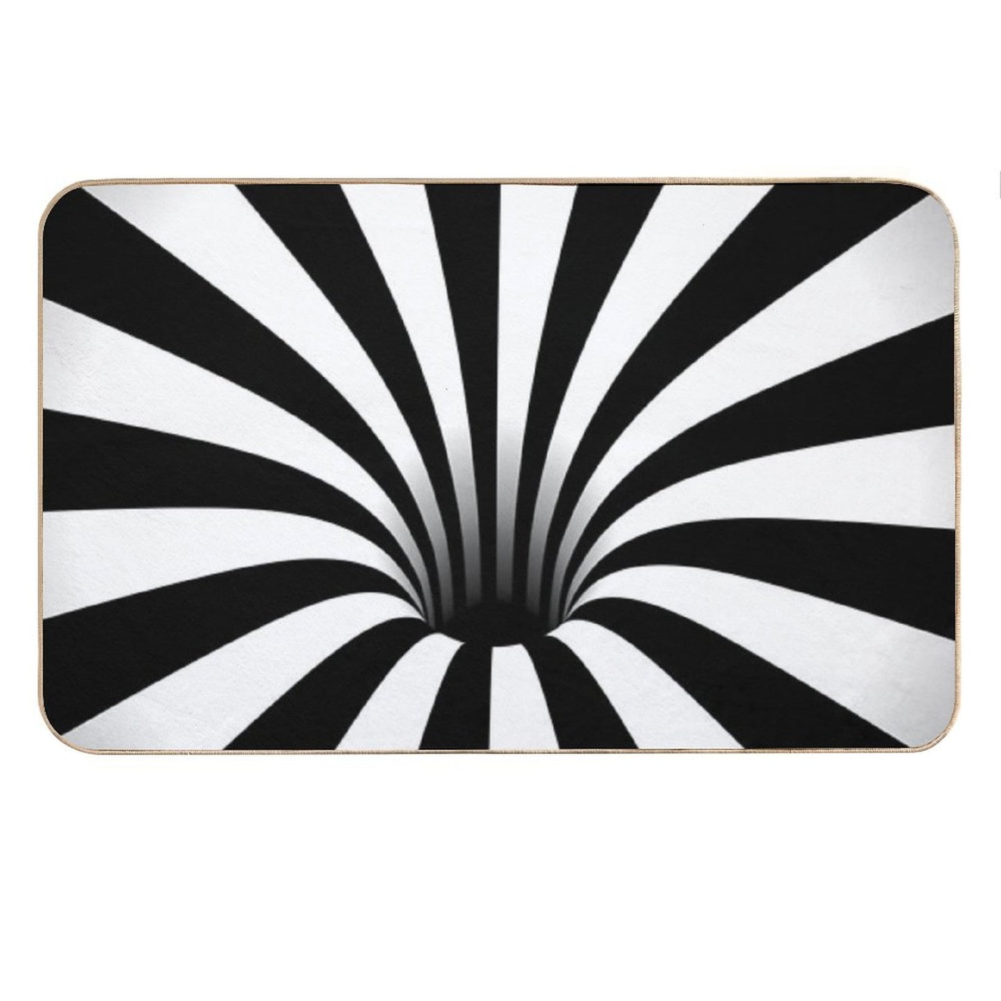 Optical Illusion Black Hole Lines (BlackWhite) Bath Mat