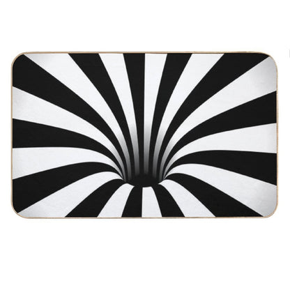 Optical Illusion Black Hole Lines (BlackWhite) Bath Mat