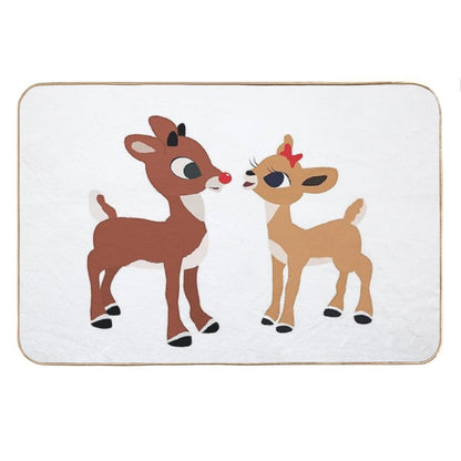 Classic Rudolph And Clarice © GraphicLoveShop Bath Mat