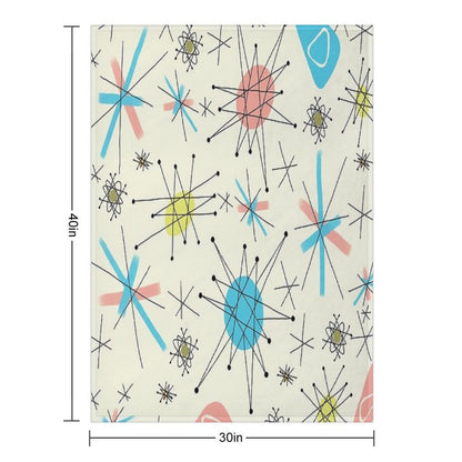 1950's Atomic Starburst Throw Blanket