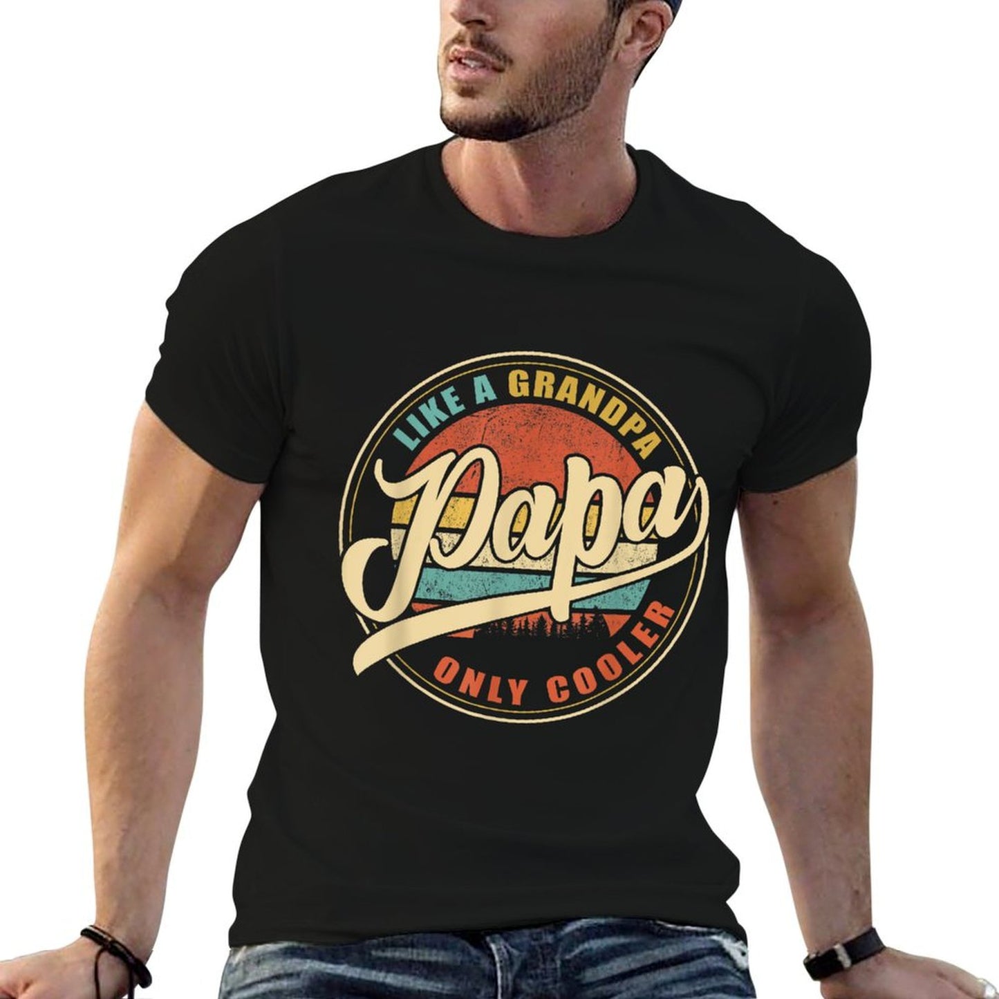 PAPA Like A Grandpa ONLY COOLER Funny Dad Papa Definition T-Shirt
