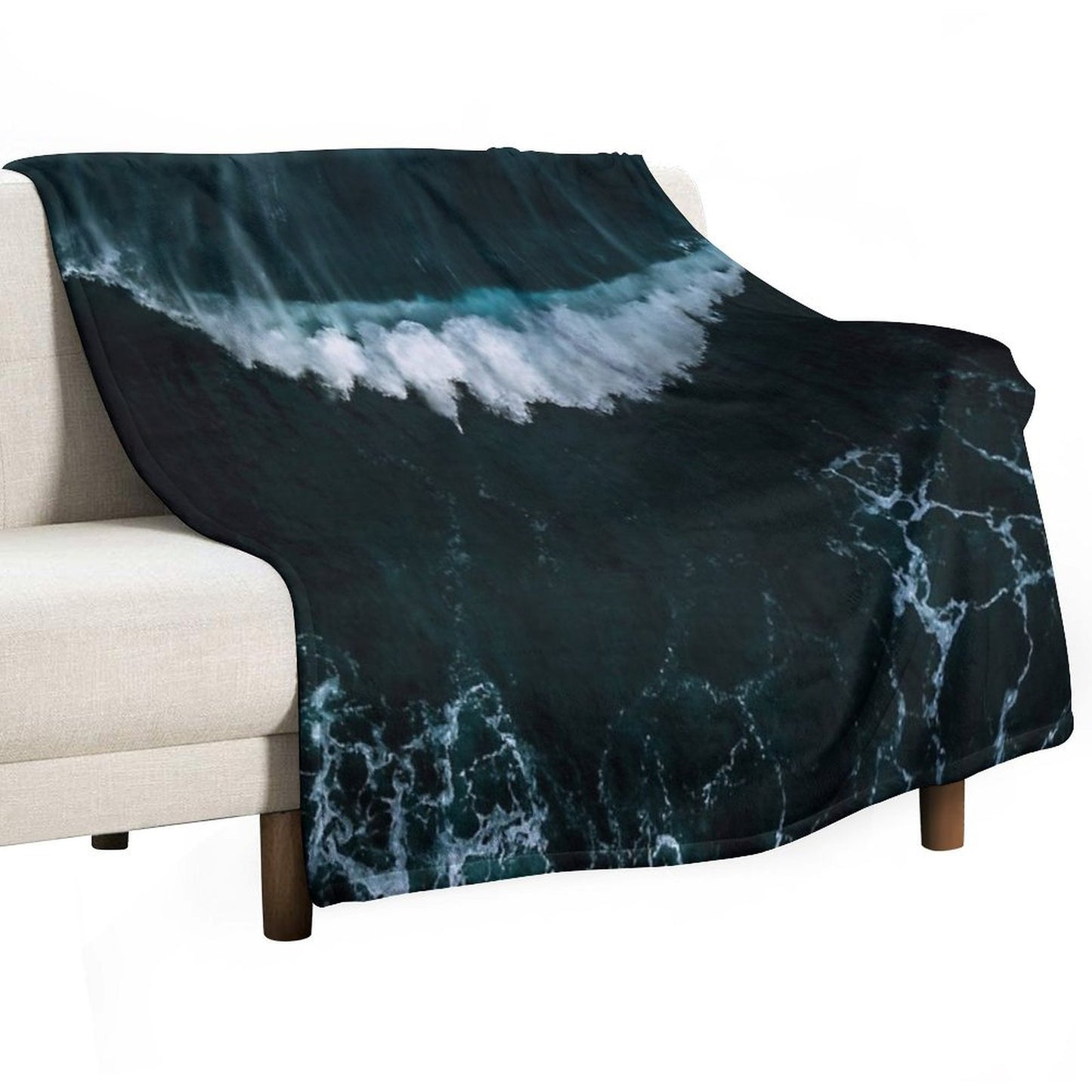 Wave in Motion - Ocean Photography Throw Blanket