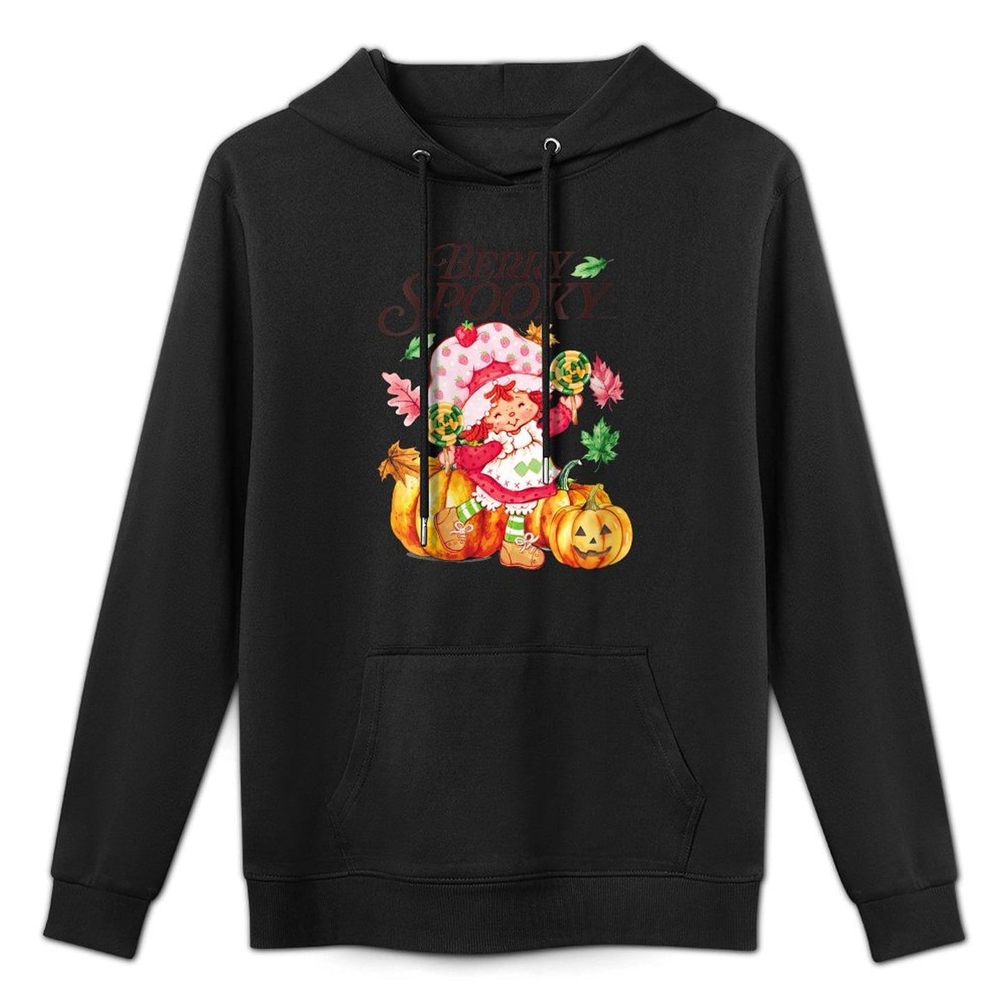 Womens Strawberry Shortcake Berry Spooky Halloween Jack O Lantern Shape Retention Hoodie