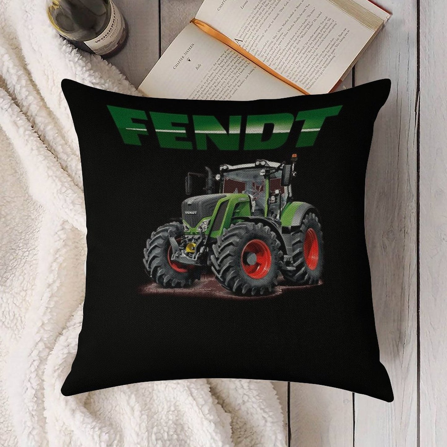 Fendt German Tractors Linen Throw Pillow Cover