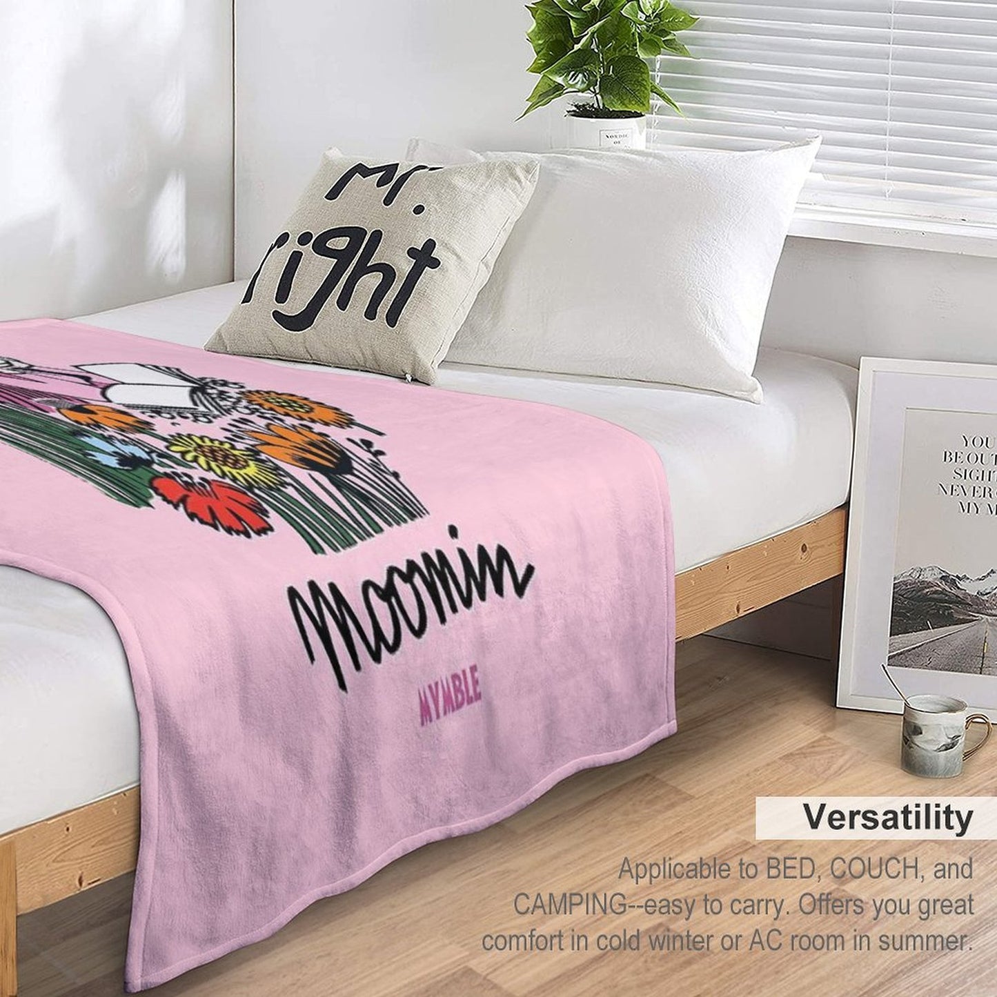 Moomin Mymble Reading Throw Blanket