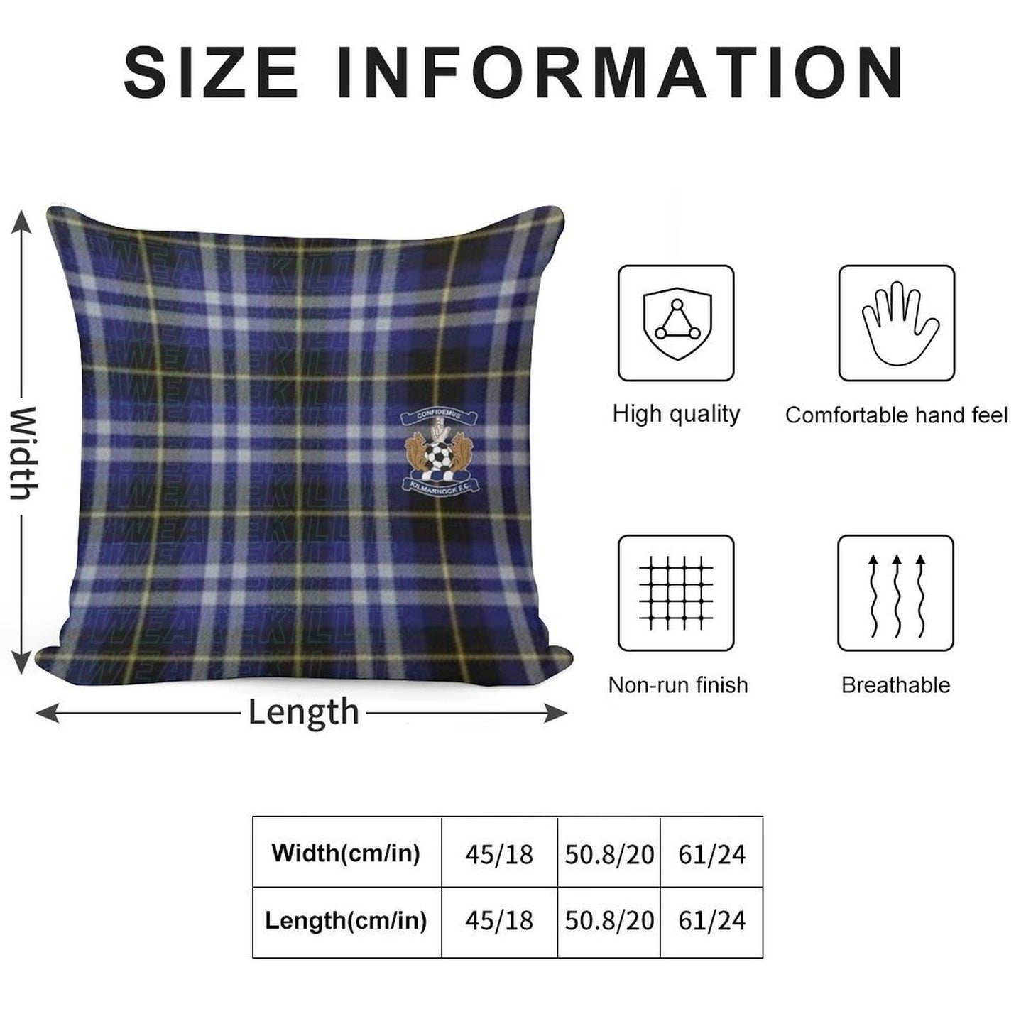#WeAreKillie Tartan Soft Hidden Zipper Throw Pillow