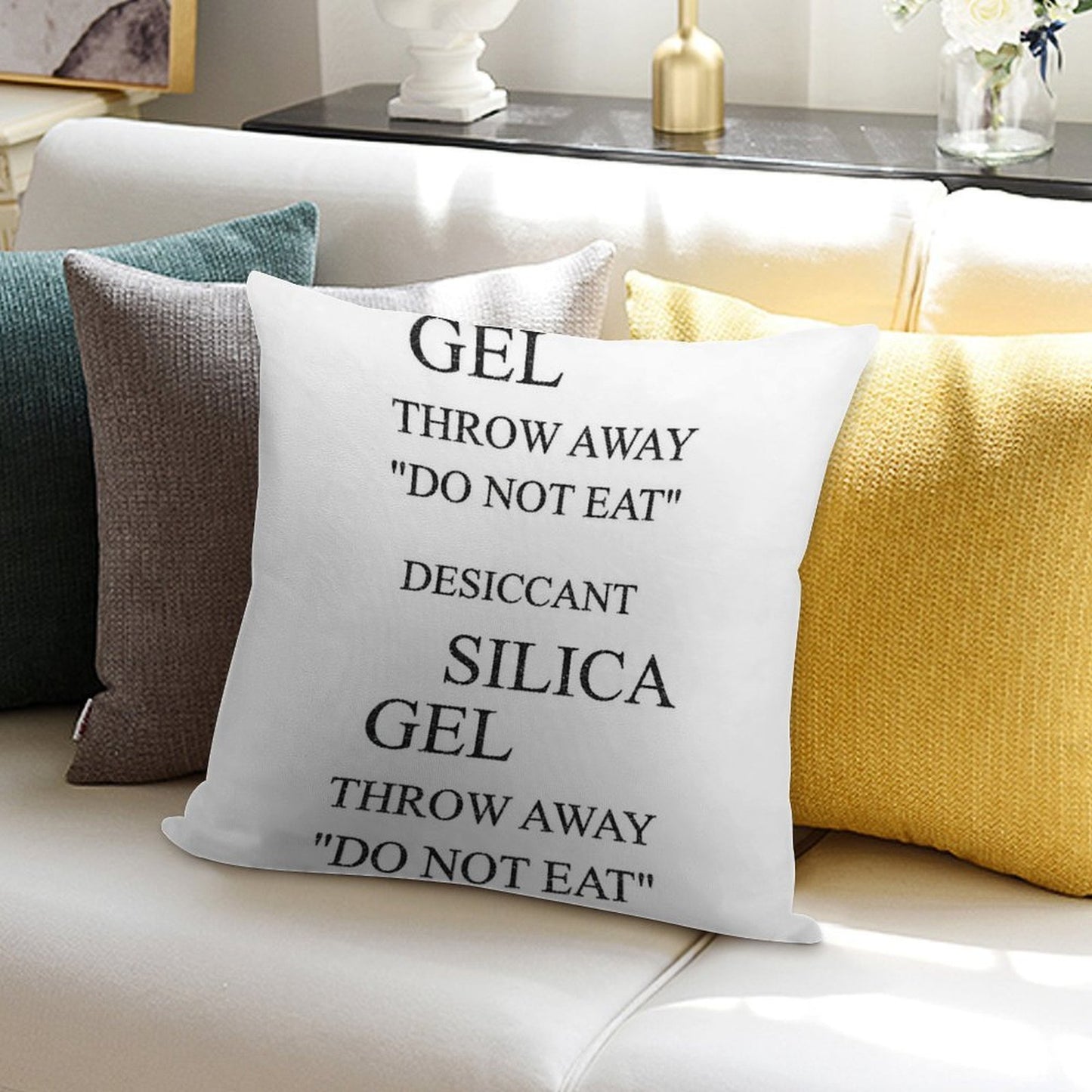 Do Not Eat - Silica Gel Soft Skin-Friendly Throw Pillow