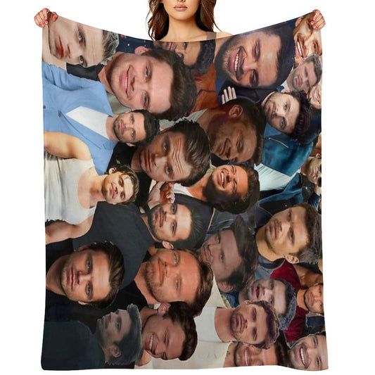 Sebastian Stan Photo Collage 2 Throw Blanket