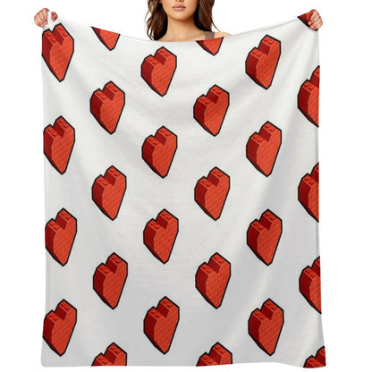Brick Heart – Bold Toy Block Style Love Design Throw Blanket