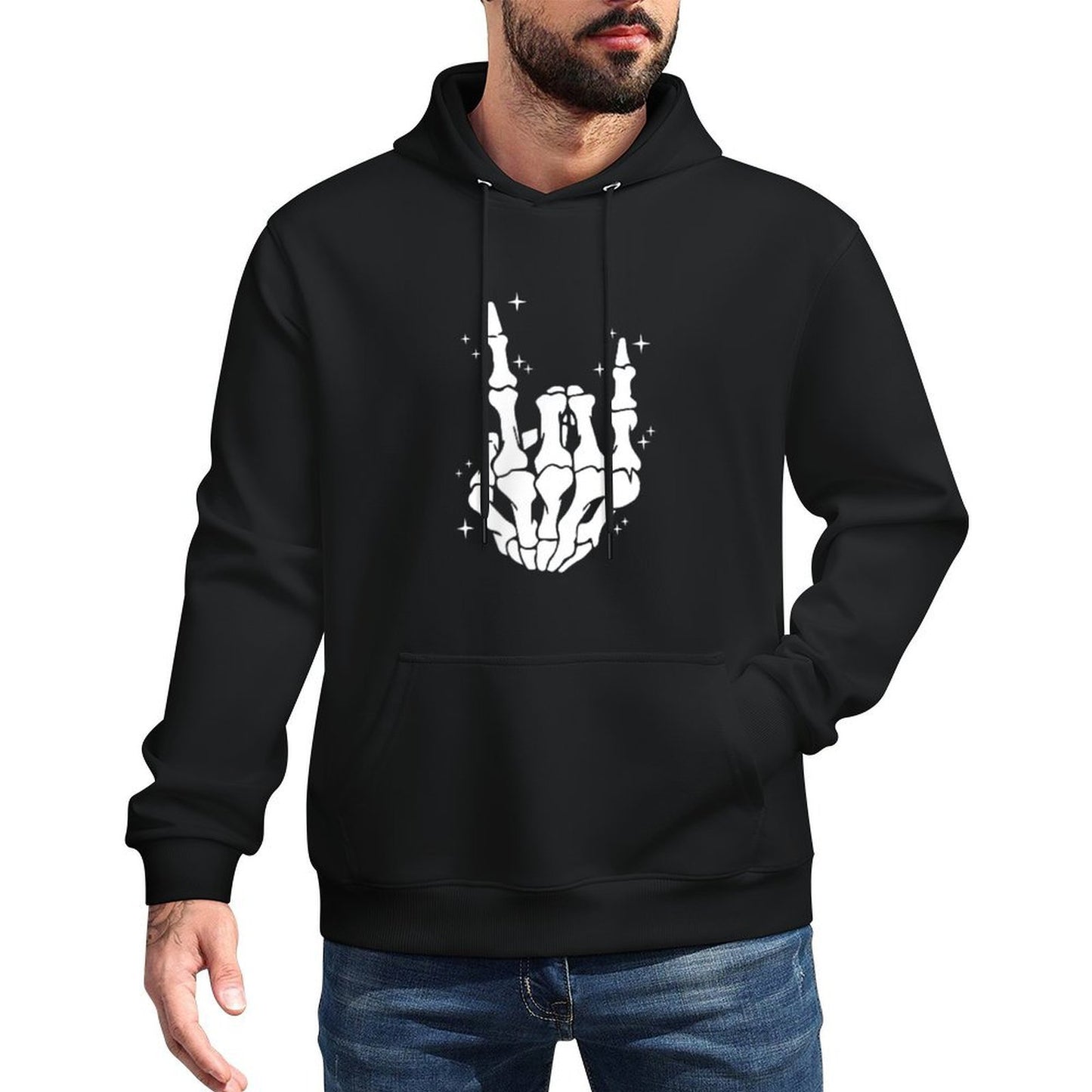 (2 Sided) Skeleton Just A Dad Who Always Came Back With Milk Layering Staple Hoodie
