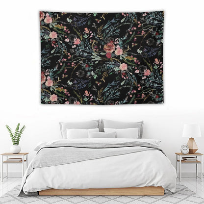 Midnight Floral Tapestry