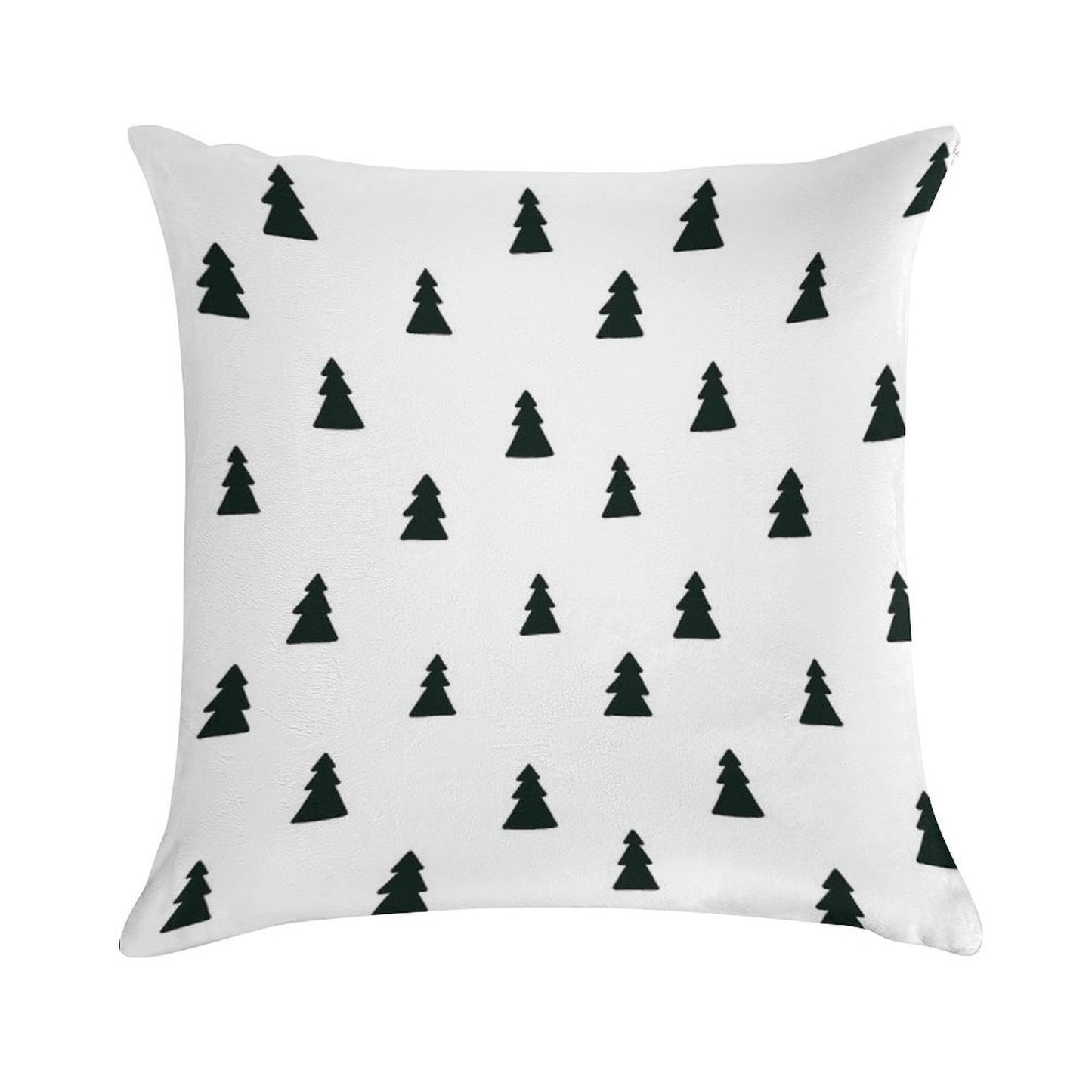 Black Modern Christmas Tree Pattern Soft Reinforced Edging Throw Pillow