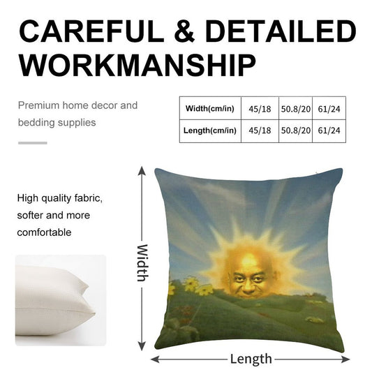 Ainsley Harriott in The Sun Linen Throw Pillow Cover