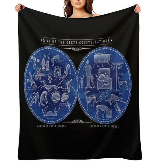 Map of The Greyt Constellations Throw Blanket