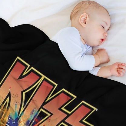 KISS ® The Band - Rock And Roll Over Splash Logo Throw Blanket