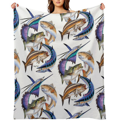 Gamefish Collage Throw Blanket