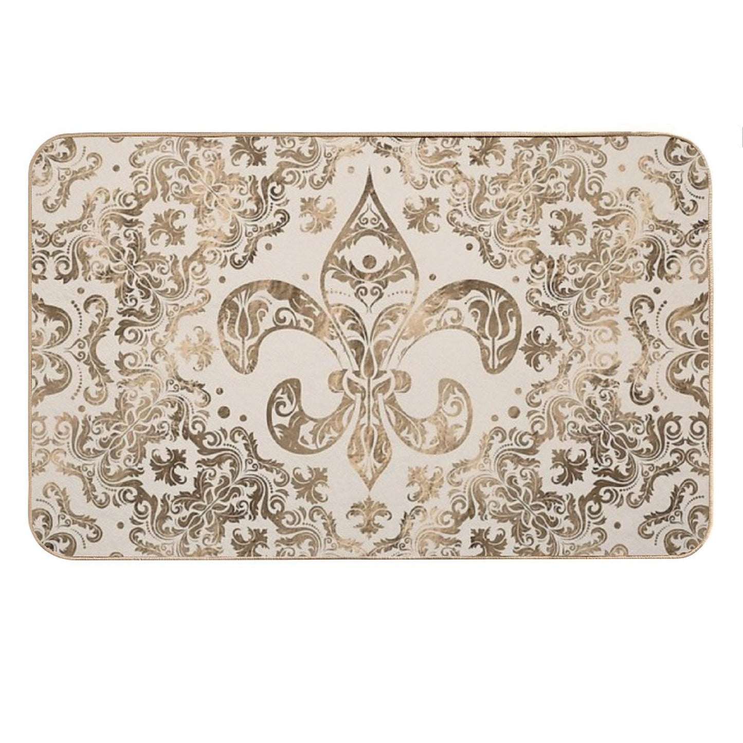 Fleur-de-lis Ornament - Pastel Gold Bath Mat