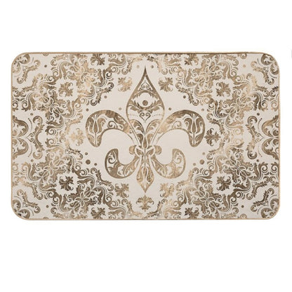 Fleur-de-lis Ornament - Pastel Gold Bath Mat