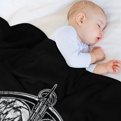 Angel Wings And Crossbow (Dirty) Throw Blanket