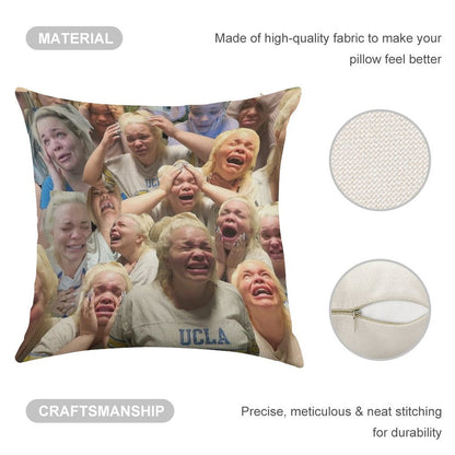 Trisha Paytas Crying Linen Throw Pillow Cover