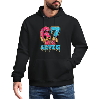Baseball Drip Number 67 Player Or 67th Birthday Medium-Weight Fabric Hoodie