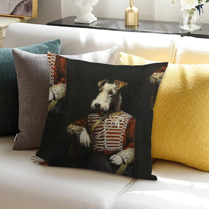 Victorian Fox Terrier In Uniform Soft Skin-Friendly Throw Pillow