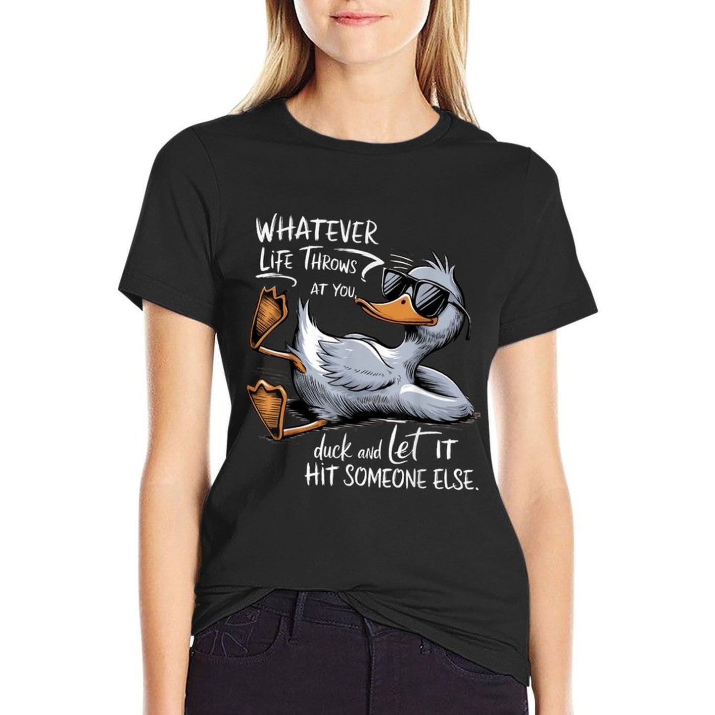 Funny Duck Funny Quote Graphic Tees For Men Women Kids  Summer-ready Fabric T-Shirt