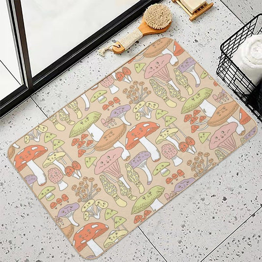 Cute Mushrooms  Dirt-Trapping Bath Mat