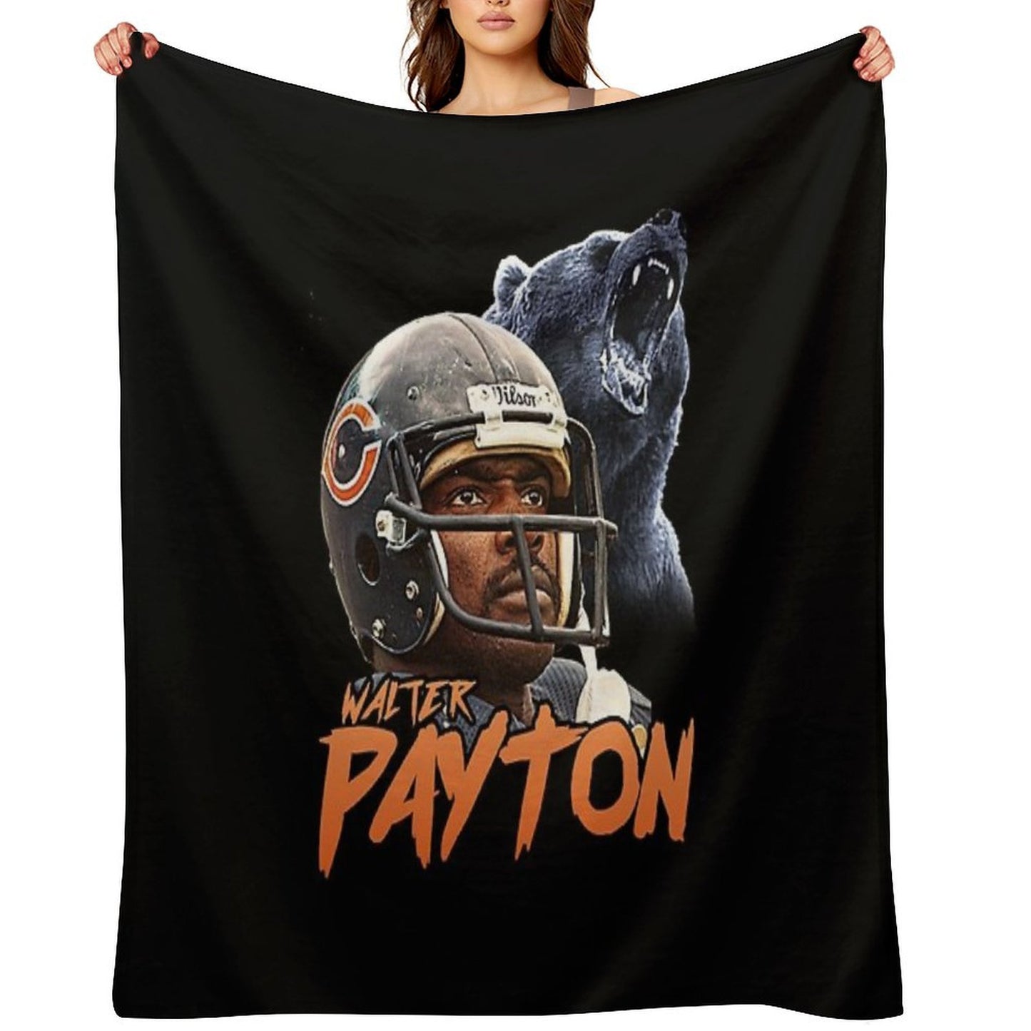 Walter Payton  Vintage Chicago Bears Fan Design T-Shirt Throw Blanket