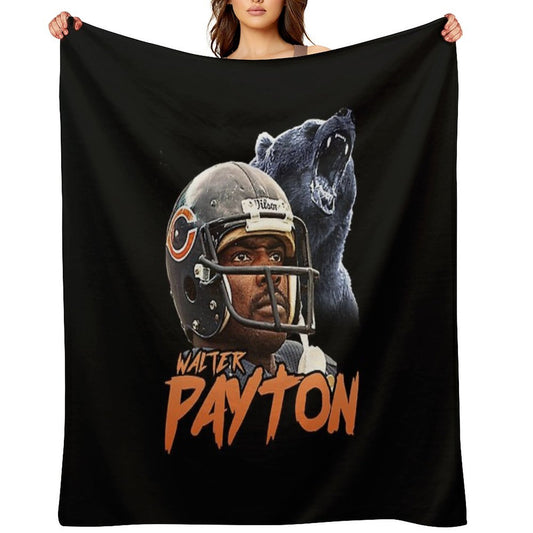 Walter Payton  Vintage Chicago Bears Fan Design T-Shirt Throw Blanket