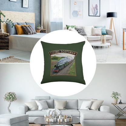 Flying Scotsman And Nameplate Linen Throw Pillow Cover