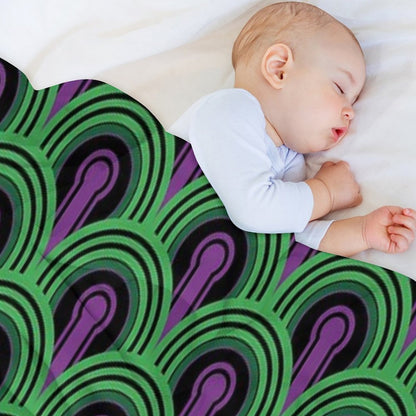 Geometric Pattern Keyhole Arch PurpleGreen Throw Blanket