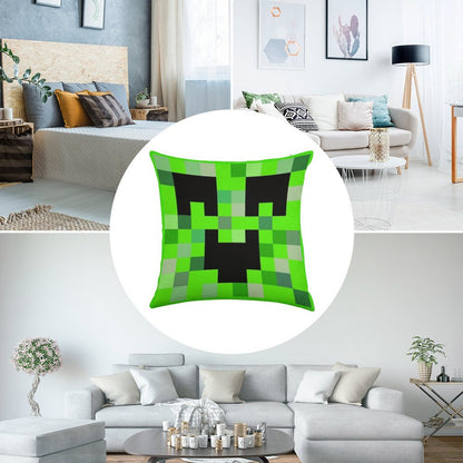 Kawaii Creeper Linen Throw Pillow Cover