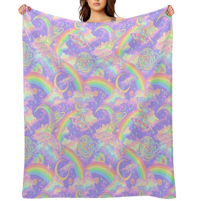 Psychedelic Space Throw Blanket