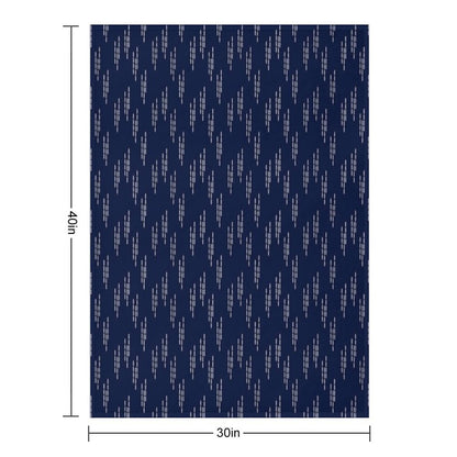 Sashiko Embroidery Japanese Pattern Design Throw Blanket