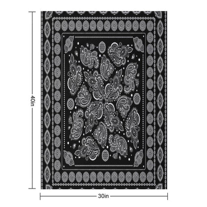 Oriental Paisley Ornament Black And White Throw Blanket