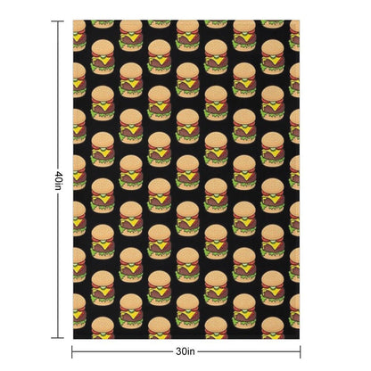Cheeseburger Pattern Throw Blanket