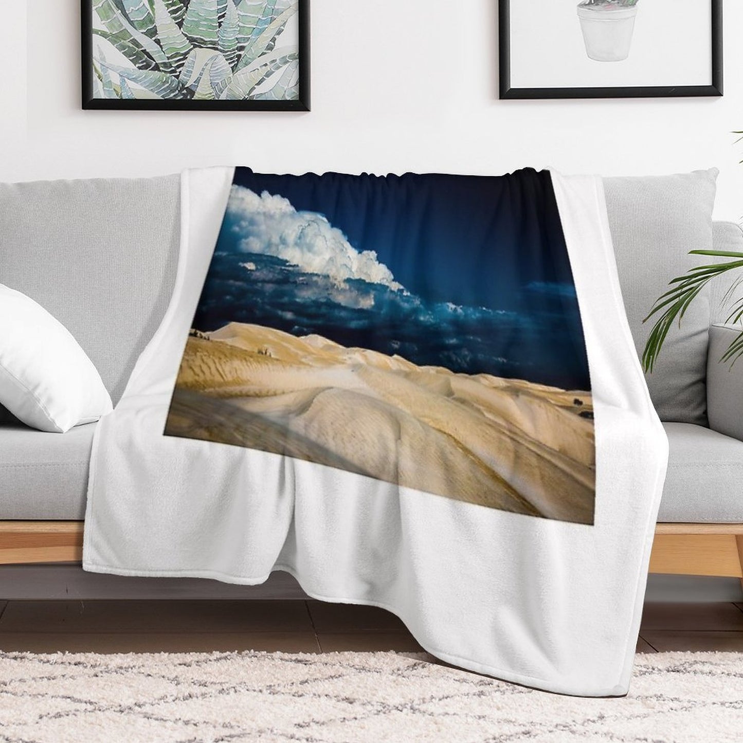 Storm Clouds Over The Desert Throw Blanket